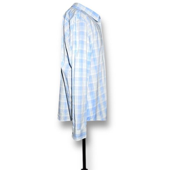 Calvin Klein Men's XXL Blue Plaid Non Iron Classic Fit Button Up Shirt Preppy - Picture 6 of 6